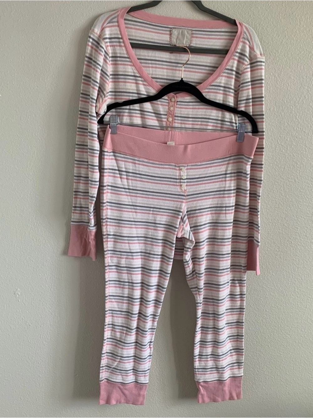 Victoria's Secret Pink and White Striped Girls' Pajama Set
